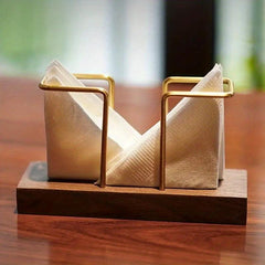 Solid Wood Paper Napkin Holder for Countertop Kitchen Storage