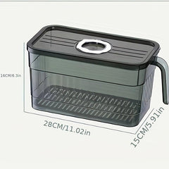 1pc Refrigerator Storage Box Transparent Fresh Keeping Box Hand Wash Reusable