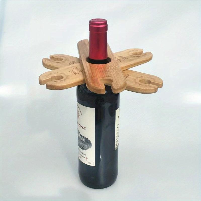 Bamboo Red Wine Cup Holder Kitchen Cabinet Hanging Rack