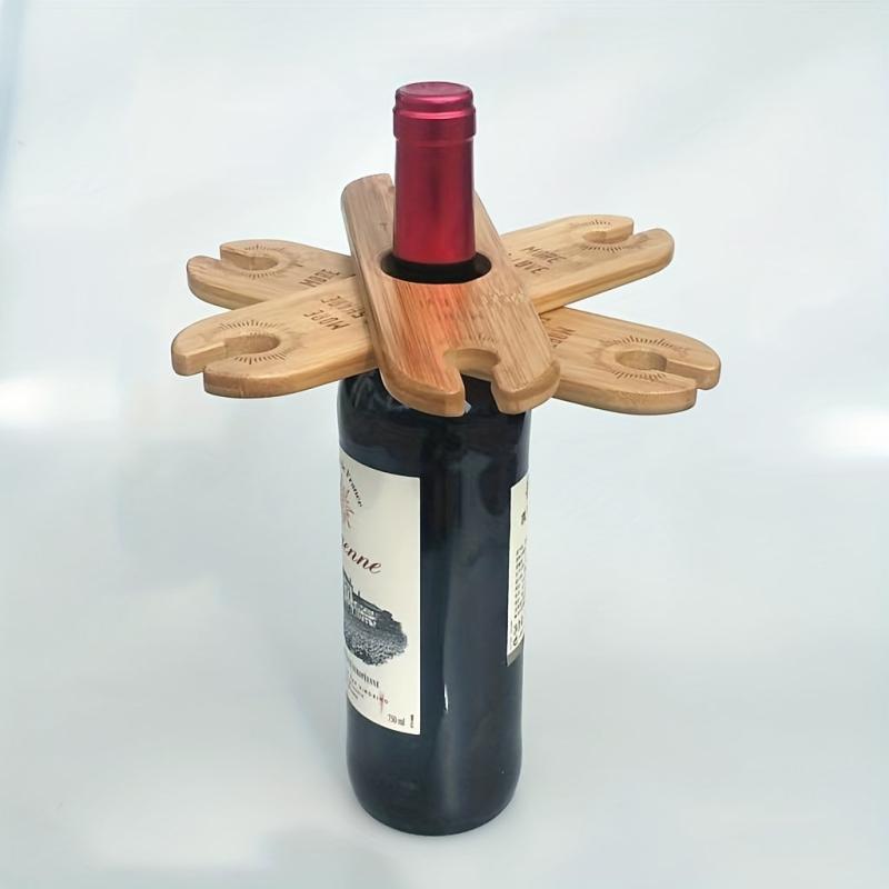 Bamboo Red Wine Cup Holder Kitchen Cabinet Hanging Rack
