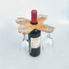 Bamboo Red Wine Cup Holder Kitchen Cabinet Hanging Rack