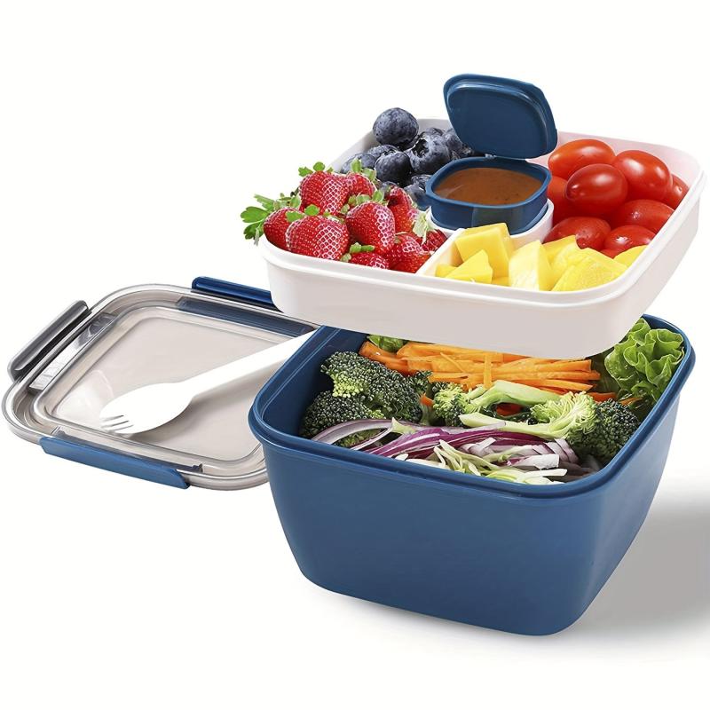 Leakproof Square Lunch Box with Divided Compartments
