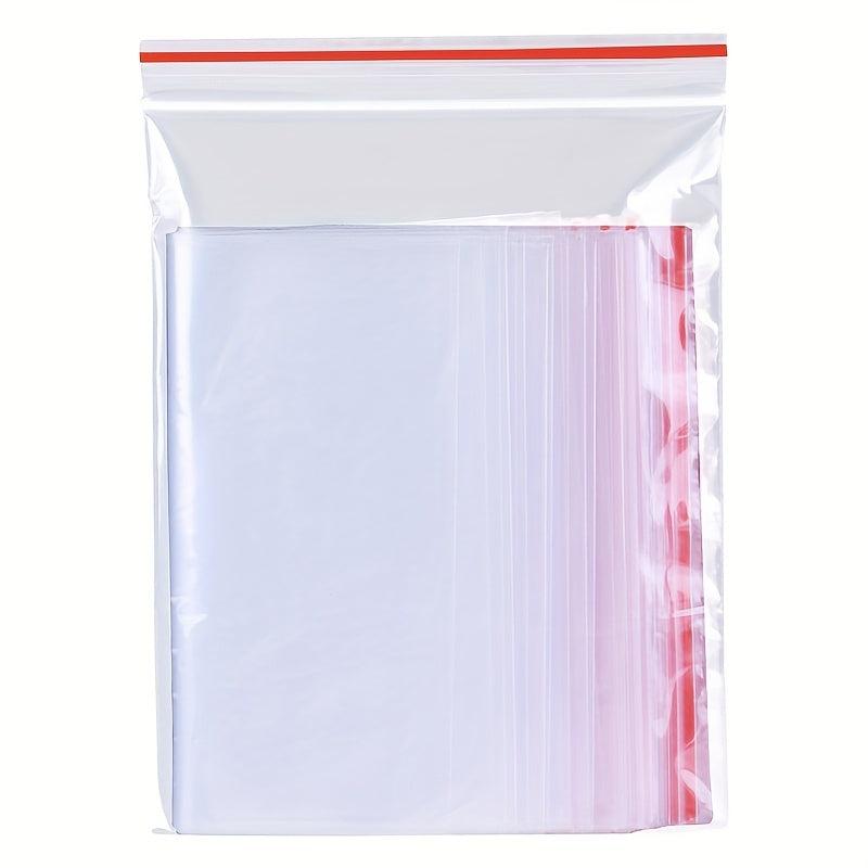 100 Clear Zipper Bags Resealable Poly Bag for Snacks Nuts Seeds Candy Food