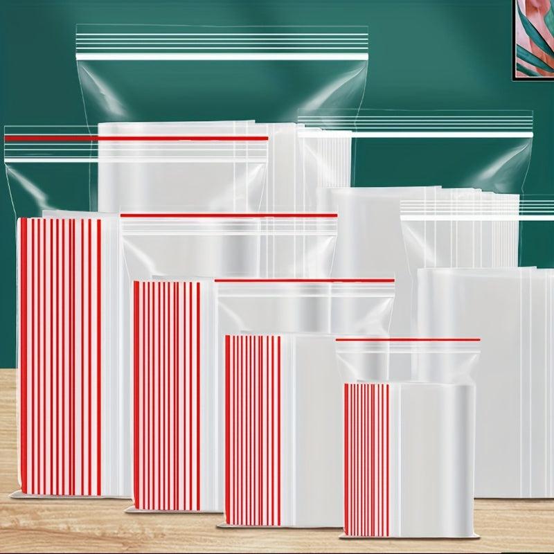 100 Clear Zipper Bags Resealable Poly Bag for Snacks Nuts Seeds Candy Food