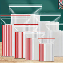 100 Clear Zipper Bags Resealable Poly Bag for Snacks Nuts Seeds Candy Food
