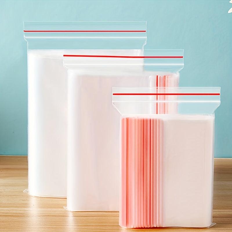 100 Clear Zipper Bags Resealable Poly Bag for Snacks Nuts Seeds Candy Food