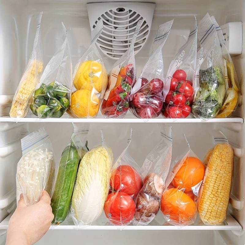 100pcs Reusable Double Zipper Food Storage Bags Leak Proof Freezer Fresh Keeping