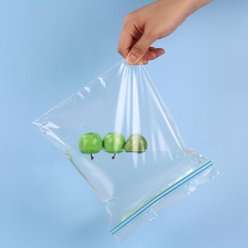 100pcs Reusable Double Zipper Food Storage Bags Leak Proof Freezer Fresh Keeping