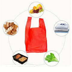 100 Red Supermarket Shopping Bags - Convenient and Durable