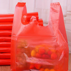 100 Red Supermarket Shopping Bags - Convenient and Durable