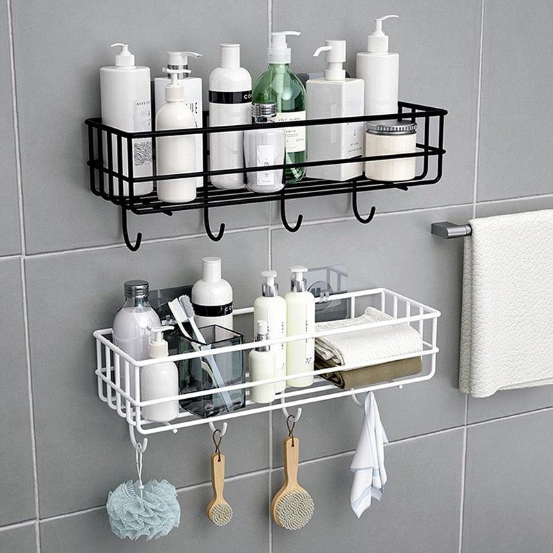 Wall Mounted Bathroom Shelf Organizer with Hook