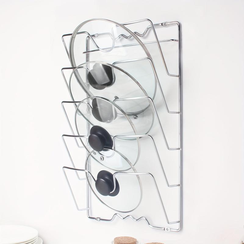 Hanging Pot Lid Holder Wall Mounted Storage Rack