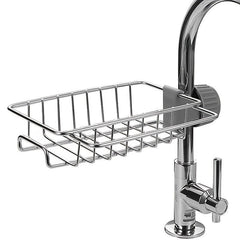 Sponge Soap and Towel Holder Over Faucet Kitchen Sink Caddy Organizer