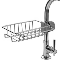 Sponge Soap and Towel Holder Over Faucet Kitchen Sink Caddy Organizer