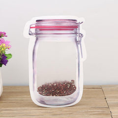 10Pcs Mason Jar Shaped Sealing Bags for Food Fresh Keeping