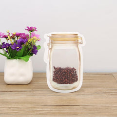 10Pcs Mason Jar Shaped Sealing Bags for Food Fresh Keeping