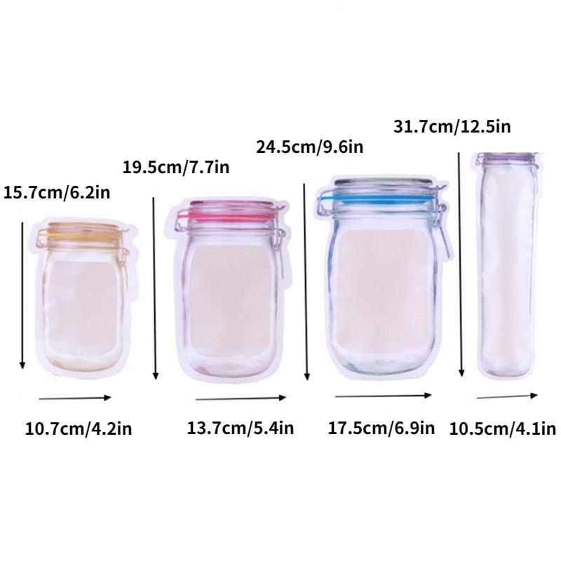 10Pcs Mason Jar Shaped Sealing Bags for Food Fresh Keeping