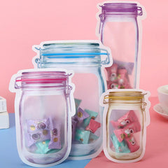 10Pcs Mason Jar Shaped Sealing Bags for Food Fresh Keeping