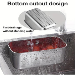 Stainless Steel Sink Strainer Catches Food Waste Washes Vegetables Fruits