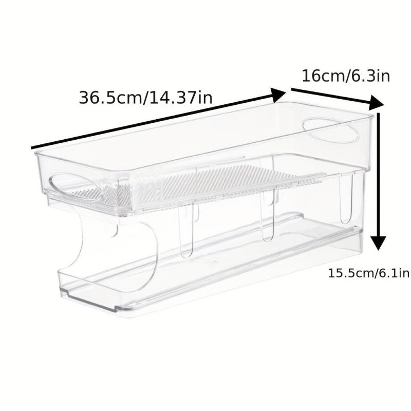 36-Inch 2-Tier Refrigerator Can Dispenser Organizer