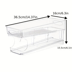 36-Inch 2-Tier Refrigerator Can Dispenser Organizer