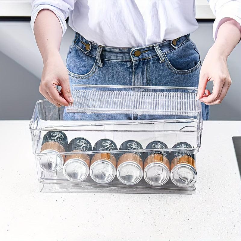 36-Inch 2-Tier Refrigerator Can Dispenser Organizer