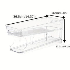 36-Inch 2-Tier Refrigerator Can Dispenser Organizer