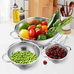 Stainless Steel Drain Basket Double Handle Colander
