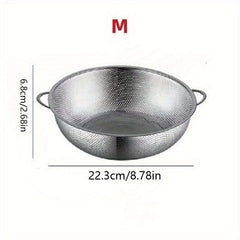 Stainless Steel Drain Basket Double Handle Colander