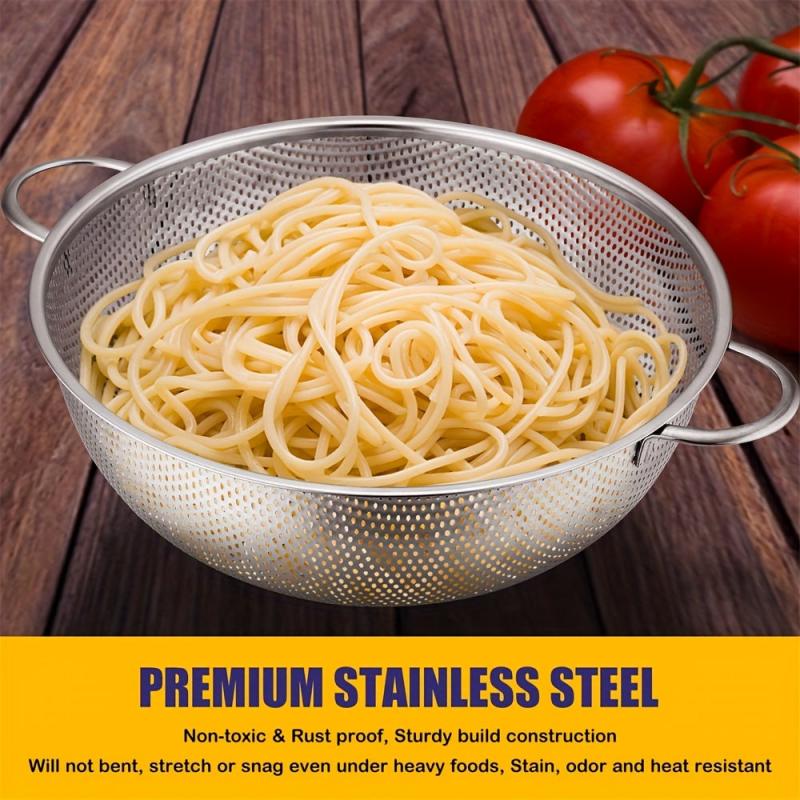 Stainless Steel Drain Basket Double Handle Colander