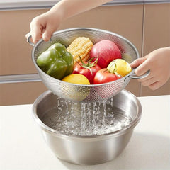 Stainless Steel Drain Basket Double Handle Colander