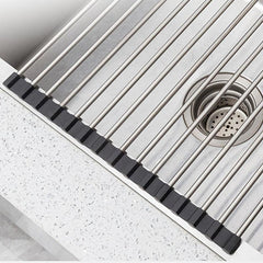 Foldable Stainless Steel Dish Drainer Over The Sink Dish Drying Rack