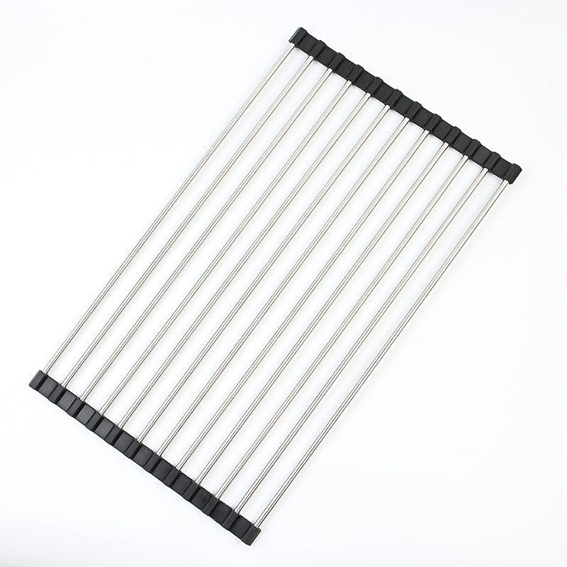 Foldable Stainless Steel Dish Drainer Over The Sink Dish Drying Rack