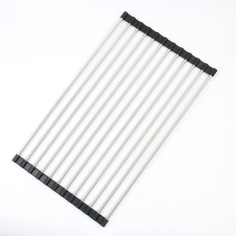 Foldable Stainless Steel Dish Drainer Over The Sink Dish Drying Rack