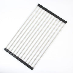 Foldable Stainless Steel Dish Drainer Over The Sink Dish Drying Rack