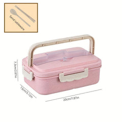 Wheat Straw Portable Lunch Box Insulated Meal Box Microwave Safe