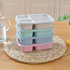 Wheat Straw Portable Lunch Box Insulated Meal Box Microwave Safe