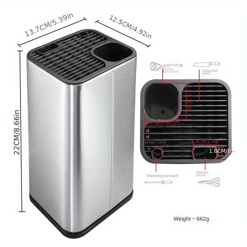 Stainless Steel Knife Holder Shelf Slot Kitchen Storage Rack