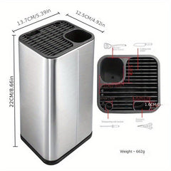 Stainless Steel Knife Holder Shelf Slot Kitchen Storage Rack