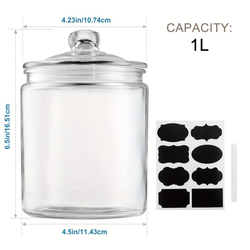 1pc Clear Glass Mason Jar with Airtight Lids for Home Party Wedding