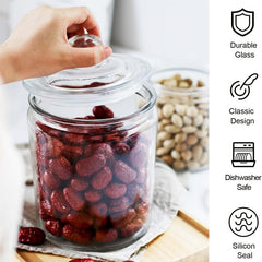 1pc Clear Glass Mason Jar with Airtight Lids for Home Party Wedding