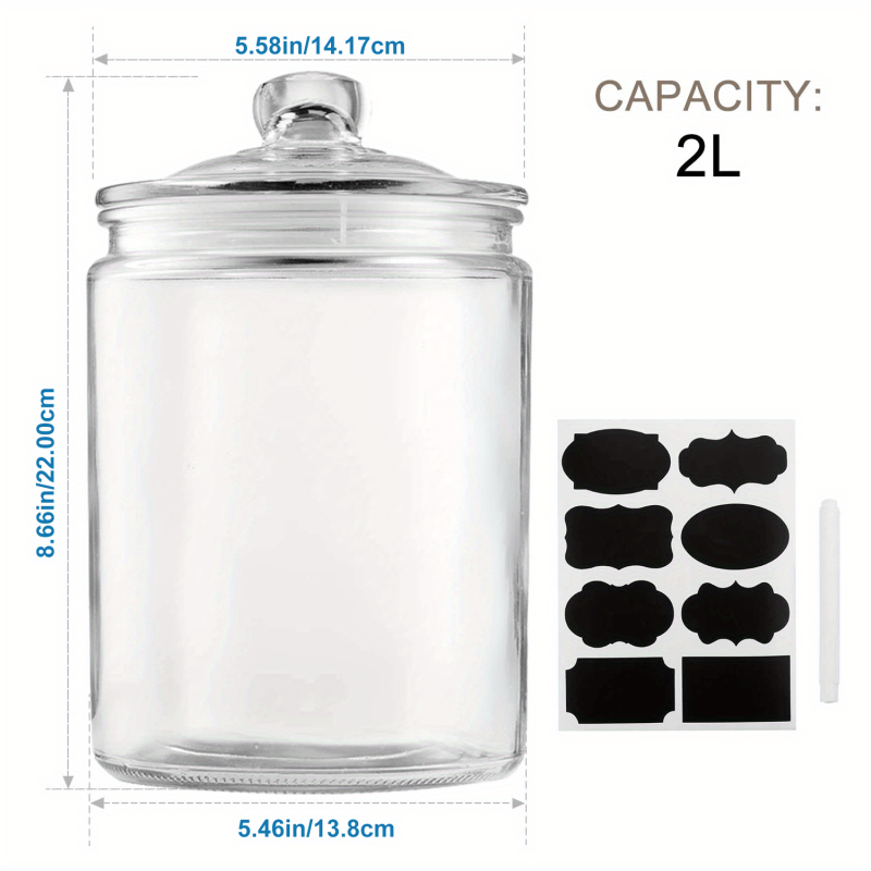 1pc Clear Glass Mason Jar with Airtight Lids for Home Party Wedding