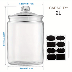 1pc Clear Glass Mason Jar with Airtight Lids for Home Party Wedding