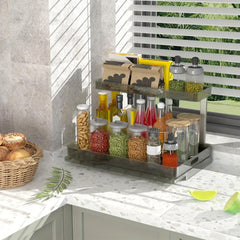 2 Tier Under Sink Organizer Pull Out Cabinet Shelf