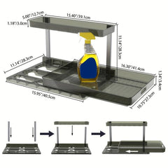 2 Tier Under Sink Organizer Pull Out Cabinet Shelf