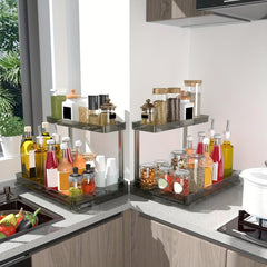 2 Tier Under Sink Organizer Pull Out Cabinet Shelf