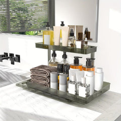 2 Tier Under Sink Organizer Pull Out Cabinet Shelf