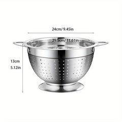 Stainless Steel Drain Basket Double Handle Colander