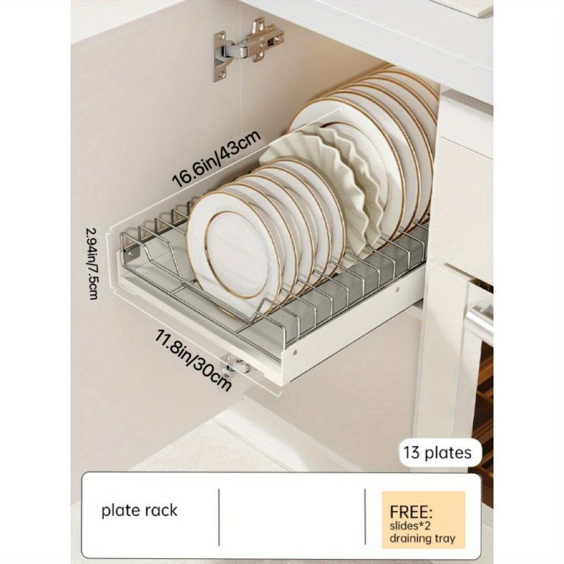 Under Sink Pull Out Dish Rack Organizer Kitchen Shelf