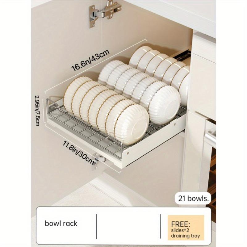 Under Sink Pull Out Dish Rack Organizer Kitchen Shelf